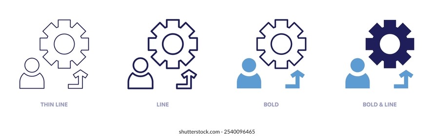 Association icon in 4 different styles. Thin Line, Line, Bold, and Bold Line. Duotone style. Editable stroke.