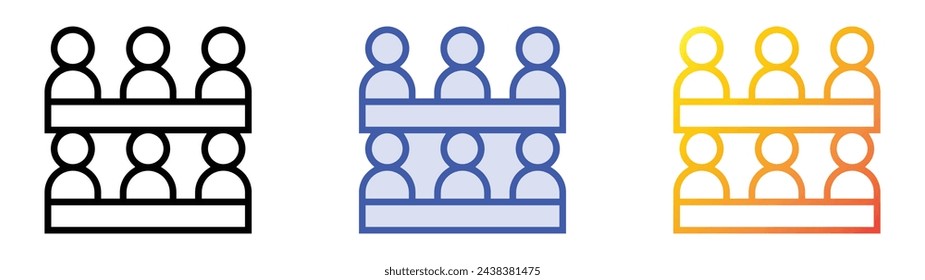 association icon. Linear, Blue Fill and Gradient Style Design Isolated On White Background