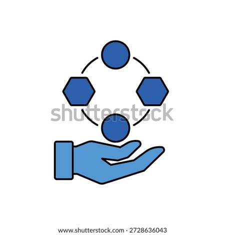 Association network and molecules hand outline editable stroke line drawing eps.