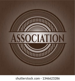 Association retro style wooden emblem