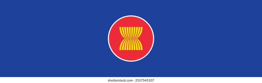 Association of Southeast Asian Nations flag long banner digital vector illustration