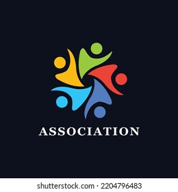 Association, Unity, Group, Business, Finance, Care, Trust, Society, Colorful Abstract Modern And Unique Logo Design 