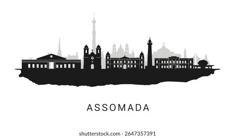 Assomada Silhouette City skyline vector.
