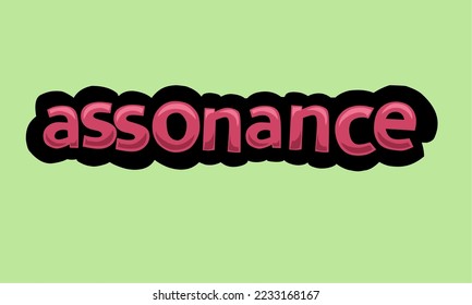 ASSONANCE writing vector design on a green background very simple and very cool