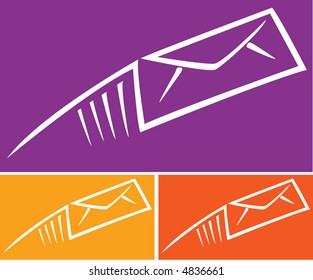 Assorted abstract images of colorful email envelopes