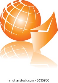 Assorted abstract images of planet earth with a global email theme