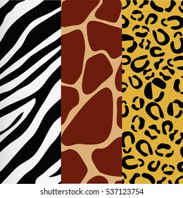 assorted animal print giraffe zebra leopard pattern image vector illustration design 