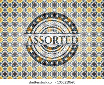 Assorted arabic emblem background. Arabesque decoration.