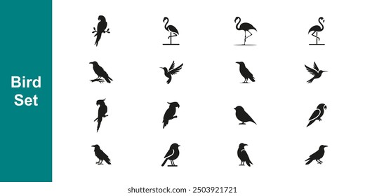 Assorted Bird Silhouettes Collection - Vector Set