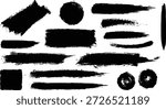 Assorted Black Ink Brush Strokes and Shapes Keywords: black, ink, brush, stroke, shape, grunge