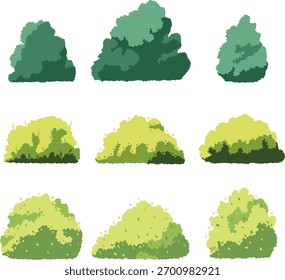Surtido de arbustos de Colección Pixel Greenery para varios Diseños