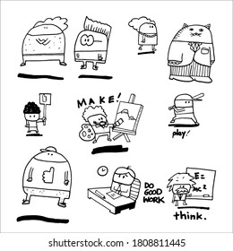 Assorted Cartoon Characters for Fun and Motivation