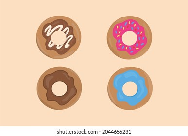 assorted cartoon donut bundle sets premium vector