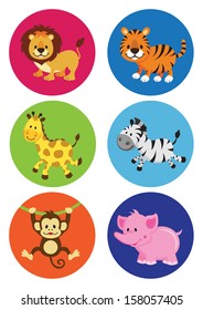 Assorted Cartoon Wild Animals Vector Stock Vector (Royalty Free ...