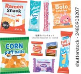 assorted cheap candy and sweets set