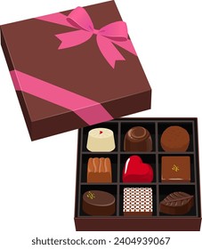 Ilustración de San Valentín de chocolate surtido