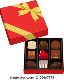 Ilustración de San Valentín de chocolate surtido