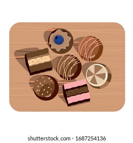 assorted chocolates on a Board, various