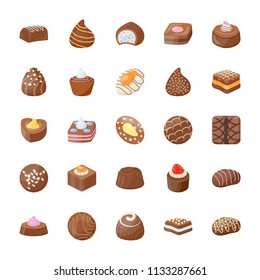 
Assorted Chocolates Vector Icons Set
