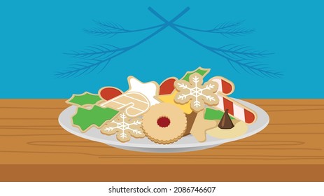 Assorted Christmas cookies on a plate