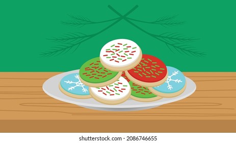 Assorted Christmas cookies on a plate