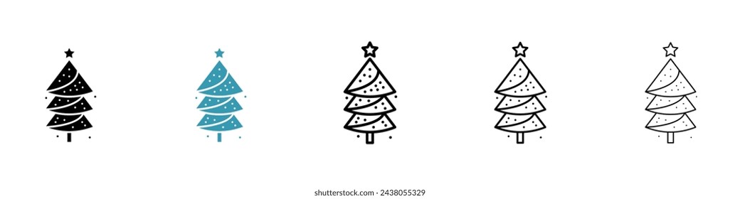 Verschiedene Weihnachtsbaum Vektor-Symbole. In: Collection of Festive Tree Graphics.