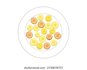 Assorted citrus fruit slices arranged in a bowl