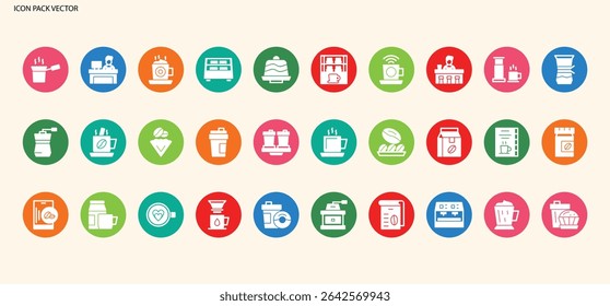 Assorted Coffee and Barista Icons for Cafes and Beverage Businesses