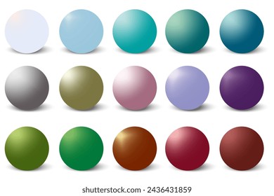 Assorted Color Spheres with Shadows. EPS 10.