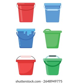 Assorted Colorful Buckets with Handles