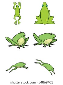 Assorted Cute Frog Concept Illustration for Children in Vector