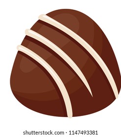 
Assorted dark chocolate praline toffee in flat icon design 

