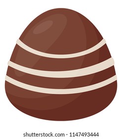 
Assorted dark chocolate praline toffee in flat icon design 
