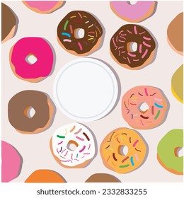 assorted donuts on table illustration