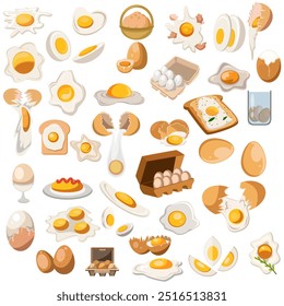 Assorted Egg Dishes Illustration Set