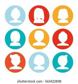 assorted faceless people heads icon image vector illustration design 