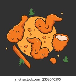 Assorted Fast Food Icons flat design cartoon style