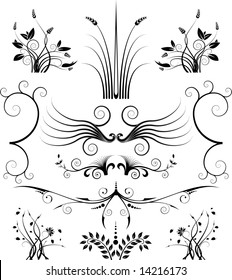 Assorted Floral vector elements in various styles