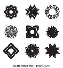 assorted flower shapes patterns set for business