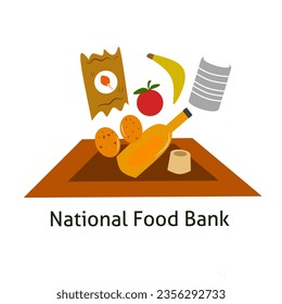 assorted foods and fruits on white background to commemorate National Food Bank Day on September 2