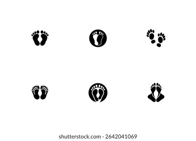 Assorted Footprint Designs Featuring Human and Animal Feet Represented in a Variety of Creative Ways Artistic and Symbolic