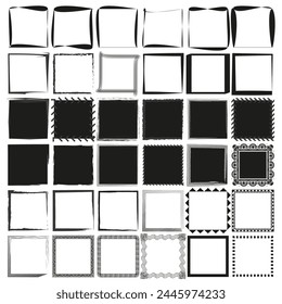 Assorted Frame Set. Various borders, artistic frames collection. Vector illustration. EPS 10.