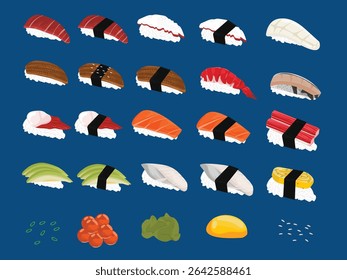Assorted Fresh Japanese Nigiri Sushi with Colorful Garnishes on Clean Plate

This vibrant and appetizing presentation reflects traditional Japanese cuisine and is perfect for food-related content, men