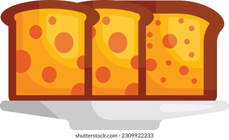 Cortes de pastelería de frutas variadas en el concepto Platter, panes de frutas confitadas diseño de iconos de color vectorial, símbolo de panadería y productos horneados, signo de educación culinaria y de cocina, ilustración de material de desarrollo de recetas