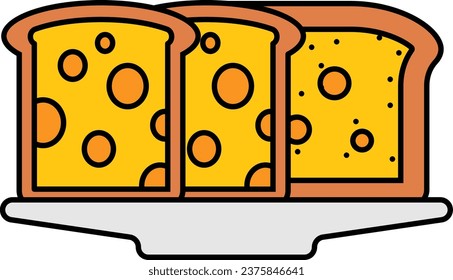 Cortes de pasteles de frutas surtidos en el concepto Platter, diseño de icono del vector del pan de frutas confitadas, símbolo de panadería y productos horneados, signo de educación culinaria y de cocina, ilustración del material de elaboración de recetas