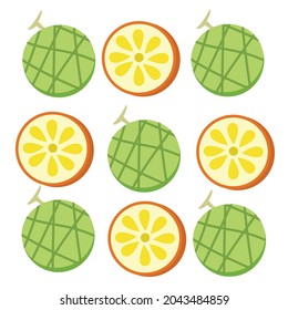 dibujos animados de frutas variadas sobre fondo blanco