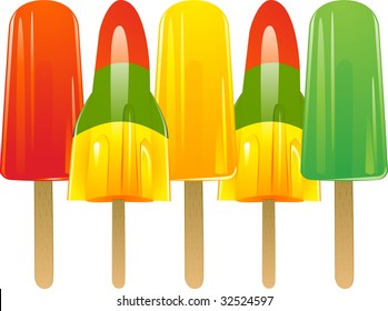 Assorted fruit ice lollies