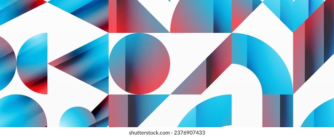 Assorted geometric shapes unite in a minimalistic abstract backdrop, offering a versatile canvas for contemporary design for digital designs, presentations, website banners, social media posts