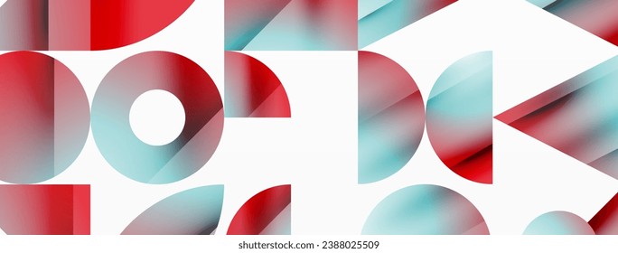 Assorted geometric shapes unite in a minimalistic abstract backdrop, offering a versatile canvas for contemporary design for digital designs, presentations, website banners, social media posts