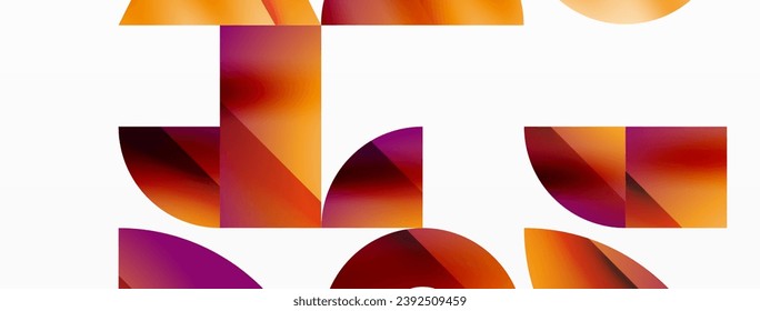 Assorted geometric shapes unite in a minimalistic abstract backdrop, offering a versatile canvas for contemporary design for digital designs, presentations, website banners, social media posts